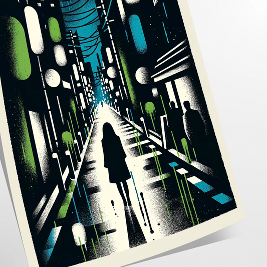 essence Japan stunning city poster blue white hues captivating wall art perfect print space unique gift lover variety dimensions A4 cm A0