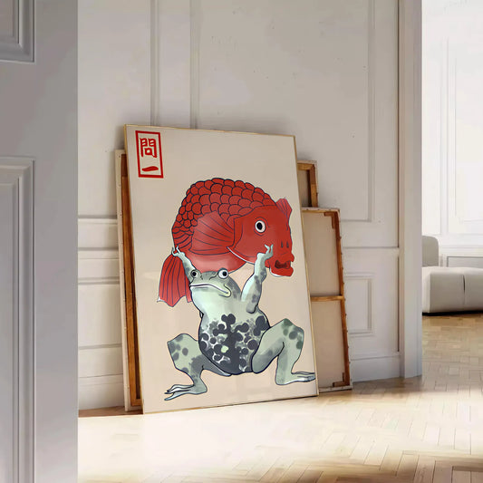 space captivating Squat Matsumoto Hoji Japanese poster warm brown orange hues perfect wall art cultural flair gift lovers unframed options