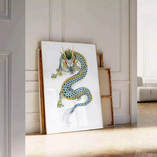 space Vintage Japanese Bird Poster elegant green white hues exquisite wall art timeless appeal perfect gift personal decor various sizes A4 cm A0 lovers collectors