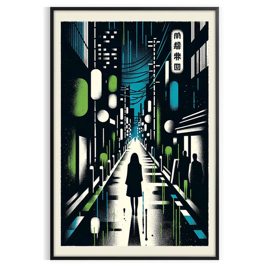 essence Japan stunning city poster blue white hues captivating wall art perfect print space unique gift lover variety dimensions A4 cm A0
