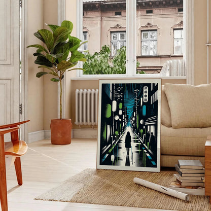essence Japan stunning city poster blue white hues captivating wall art perfect print space unique gift lover variety dimensions A4 cm A0