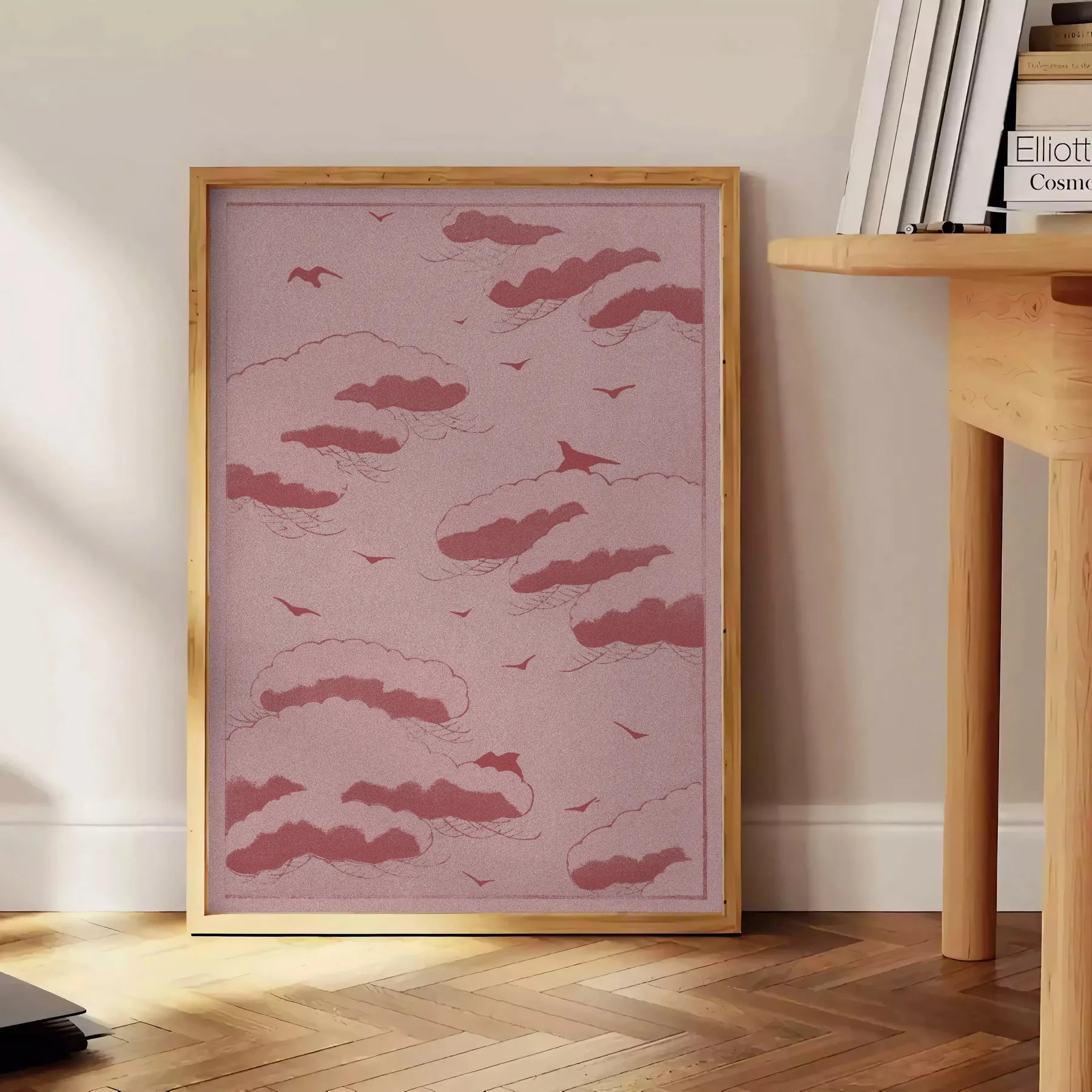 charm vintage Japanese design fish poster captivating green gray palette unique wall art thoughtful gift artwork touch elegance space sizes A4 cm A0