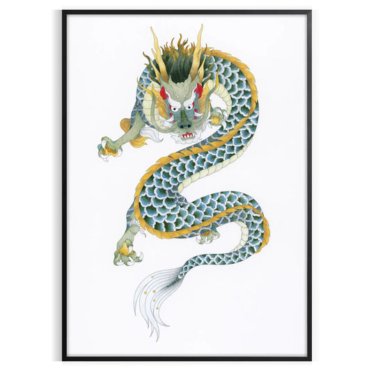 space Vintage Japanese Bird Poster elegant green white hues exquisite wall art timeless appeal perfect gift personal decor various sizes A4 cm A0 lovers collectors