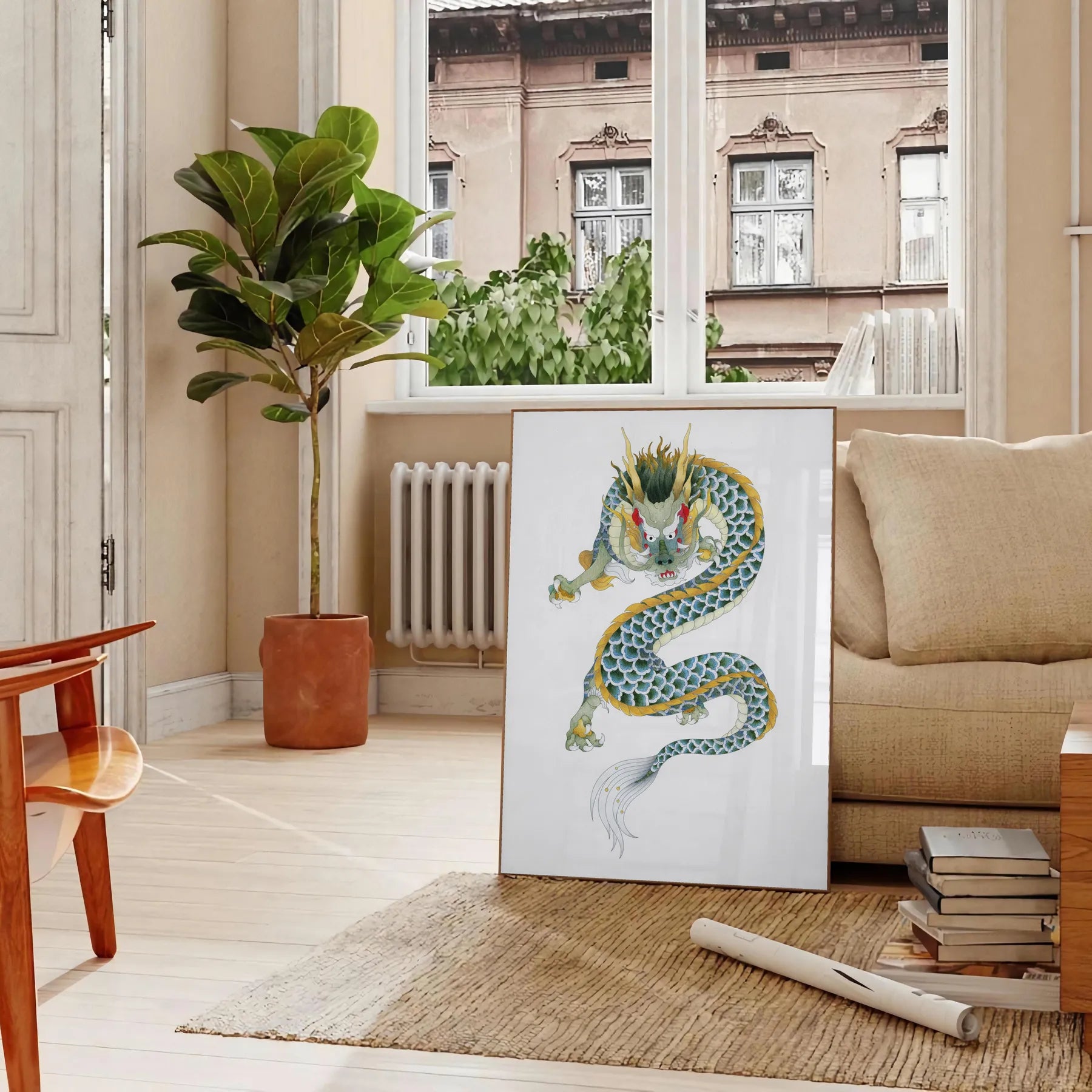 space Vintage Japanese Bird Poster elegant green white hues exquisite wall art timeless appeal perfect gift personal decor various sizes A4 cm A0 lovers collectors